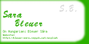 sara bleuer business card